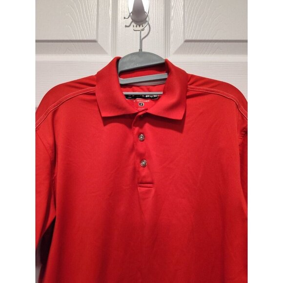 PEBBLE BEACH PERFORMANCE Red Short Sleeve Golf Polo Shirt Size Small EUC - Picture 5 of 6